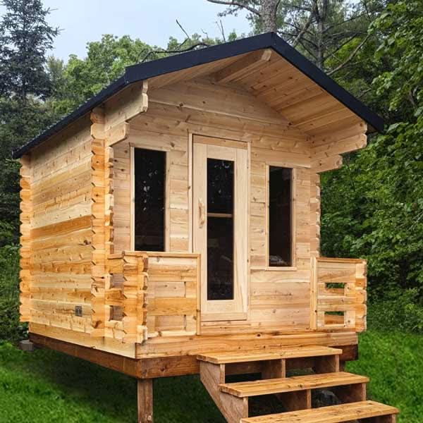 Dundalk LeisureCraft Saunas Dundalk Leisure Georgian Cabin Sauna with Porch CTC88PW
