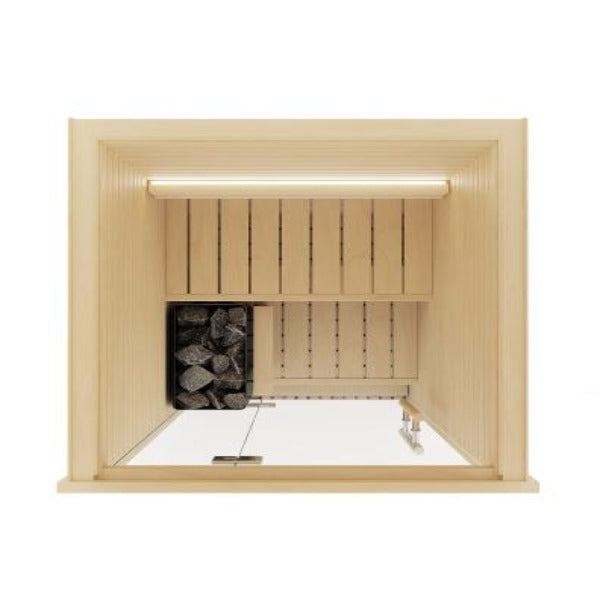 Auroom Cala Glass Mini Sauna Kit-Aspen