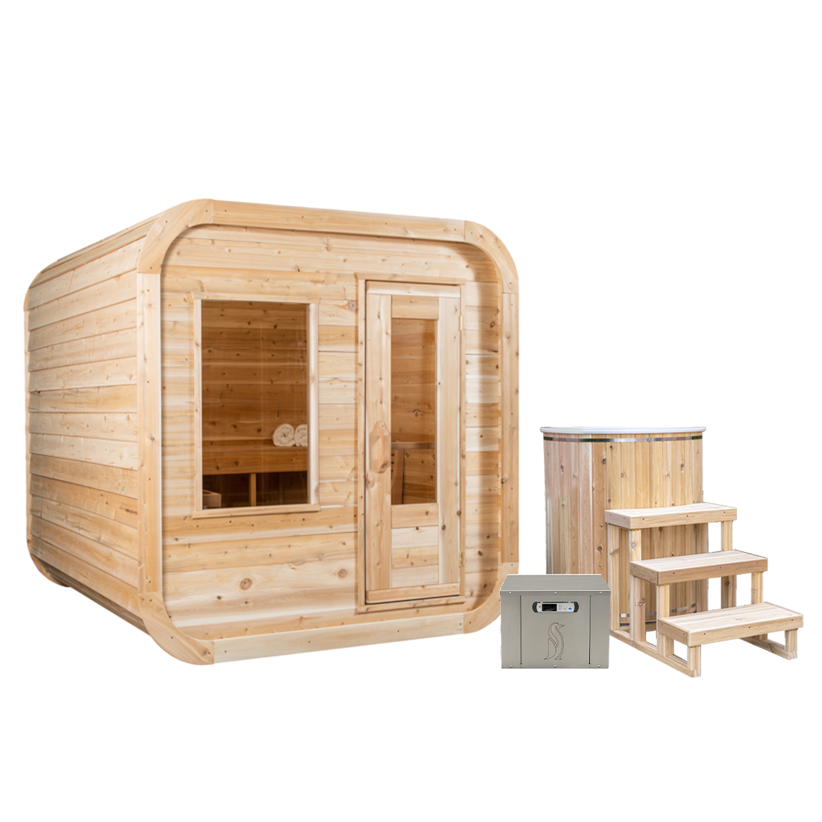 Dundalk LeisureCraft Canadian Timber Luna Sauna & Arctic Cold Plunge Tub Detox Package