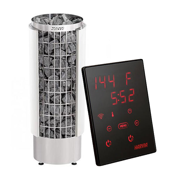 Harvia Cilindro PC90E 9kW Electric Sauna Heater with Xenio Digital Control