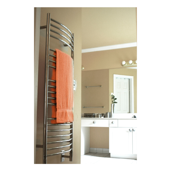 Amba Jeeves D-CURVED Heated Towel Rack - My Sauna World