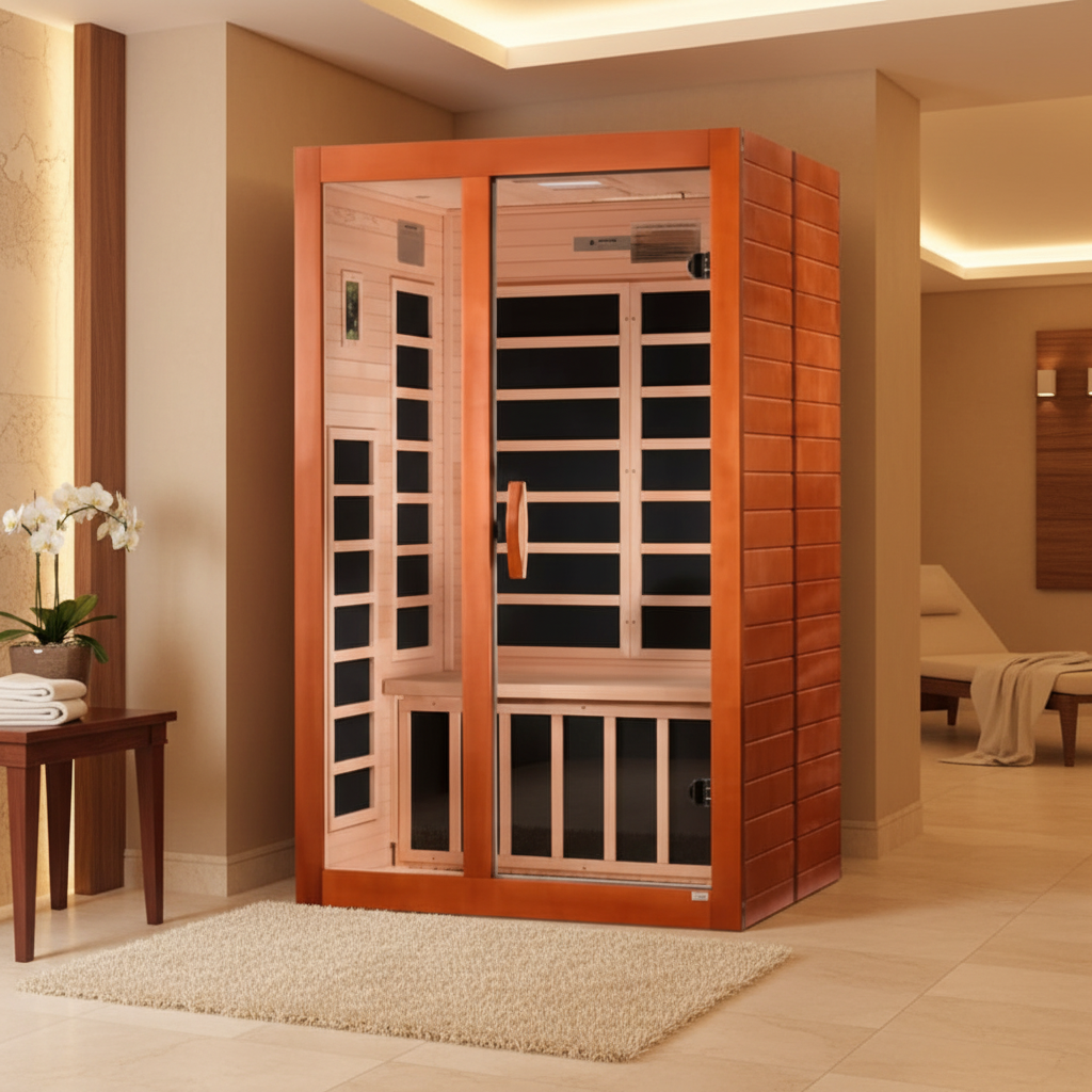 Golden Designs Saunas Golden Designs Dynamic Santiago Elite 2 Person Indoor Ultra Low EMF FAR Infrared Sauna (DYN-6209-02 Elite)