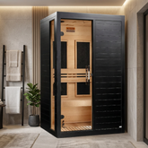 Golden Designs Saunas Golden Designs 2026 Model Dynamic "Lucca" Black Finish 2 Person Ultra Low EMF FAR IR Sauna (DYN-6215-06 Elite)