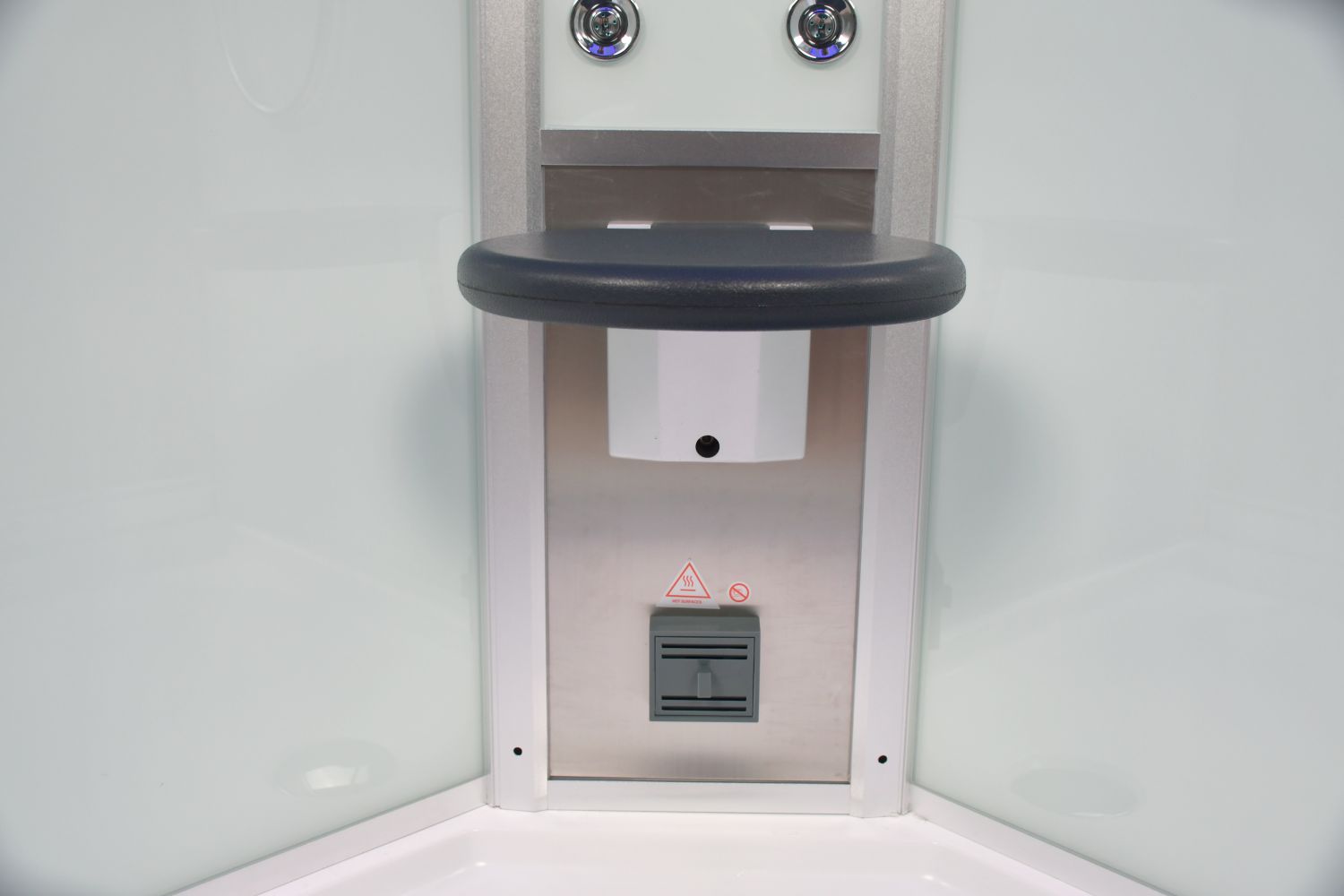 Platinum Showers Platinum DZ901A 1 Person with Dual Sliding Doors Corner Steam Shower - White