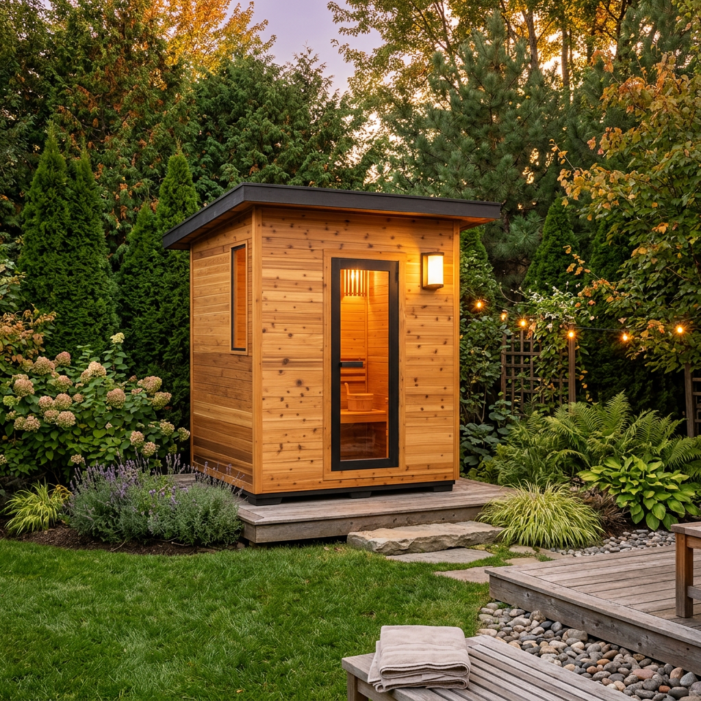 Sunray Saunas Sunray Denali 4 Person Contemporary Outdoor Sauna with Harvia Heater