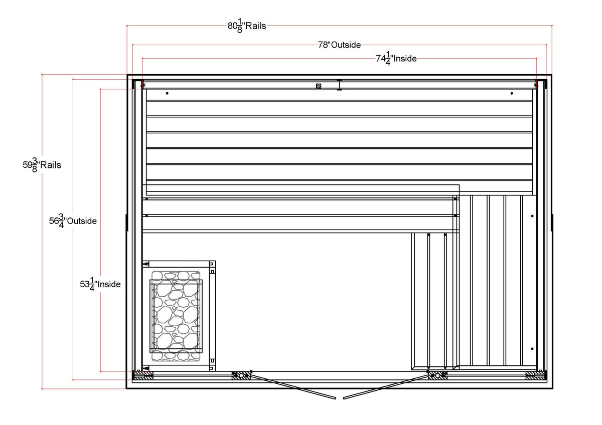 Golden Designs Saunas Golden Designs "Vorarlberg" 5 Person Traditional Flat Roof Outdoor Sauna (GDI-8005-01)