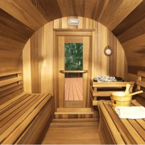 Dundalk LeisureCraft Knotty Cedar Barrel Saunas - Interior View