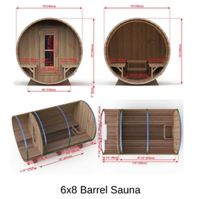 Dundalk LeisureCraft Knotty Cedar Barrel Saunas 6x 8 Barrel Sauna