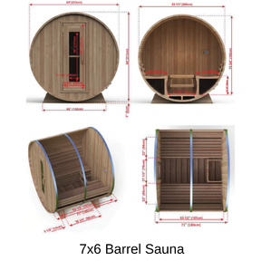 Dundalk LeisureCraft Knotty Cedar Barrel Saunas 7 X 6 Barrel Sauna