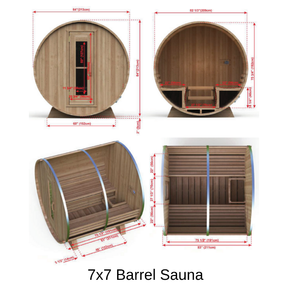 Dundalk LeisureCraft Knotty Cedar Barrel Saunas - 7x7 Barrel Sauna
