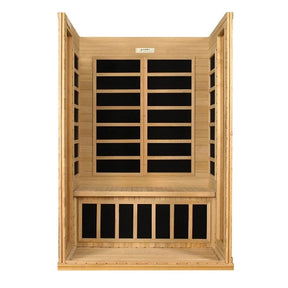 Dynamic Saunas 2-Person Far Infrared Sauna Versailles HF DYN-6202-03 - Front view of the bench