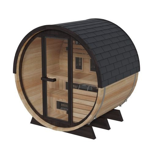 Finnmark Saunas Finnmark 4 Person FD-7 Thermo-Aspen Traditional-Infrared  Barrel Sauna