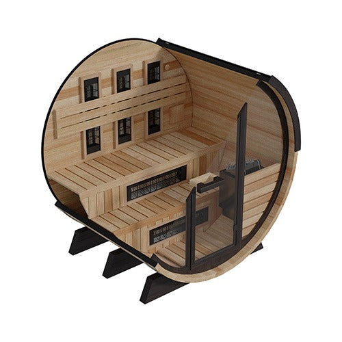 Finnmark Saunas Finnmark 4 Person FD-7 Thermo-Aspen Traditional-Infrared  Barrel Sauna
