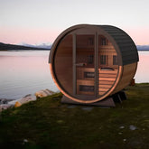 Finnmark Saunas Finnmark 4 Person FD-7 Thermo-Aspen Traditional-Infrared  Barrel Sauna