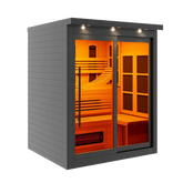 Golden Designs Saunas New 2026 Model Golden Designs 6 Person Black Full Spectrum Near Zero EMF FAR IR Sauna (GDI-6996-03-FS)
