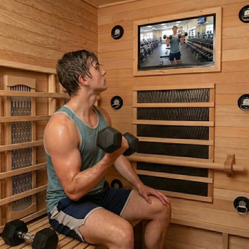 FitSauna Saunas FitSauna 3-Person Hemlock Infrared Cabin Sauna with Fitness System