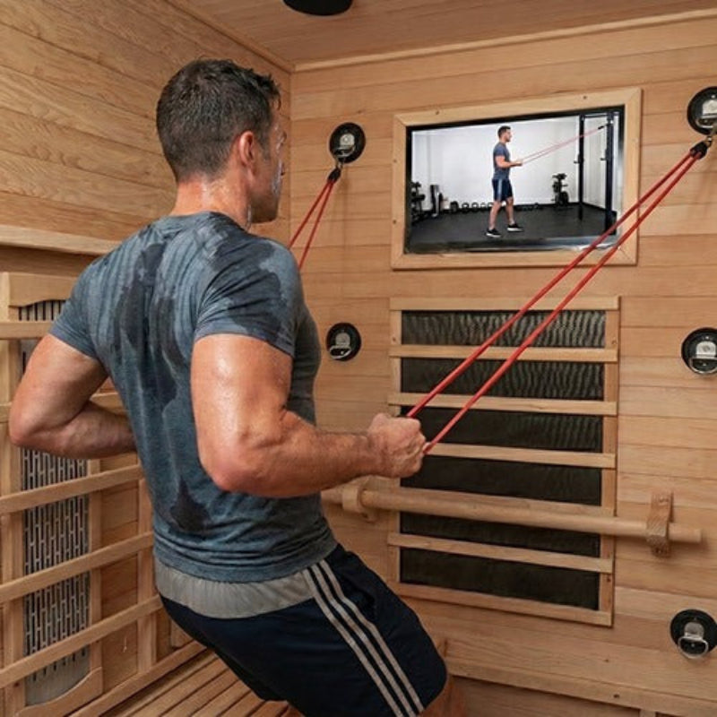 FitSauna Saunas FitSauna 3-Person Hemlock Infrared Cabin Sauna with Fitness System