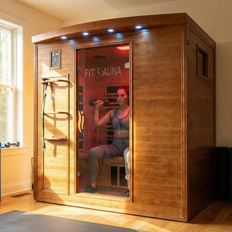 FitSauna Saunas FitSauna 3-Person Hemlock Infrared Cabin Sauna with Fitness System