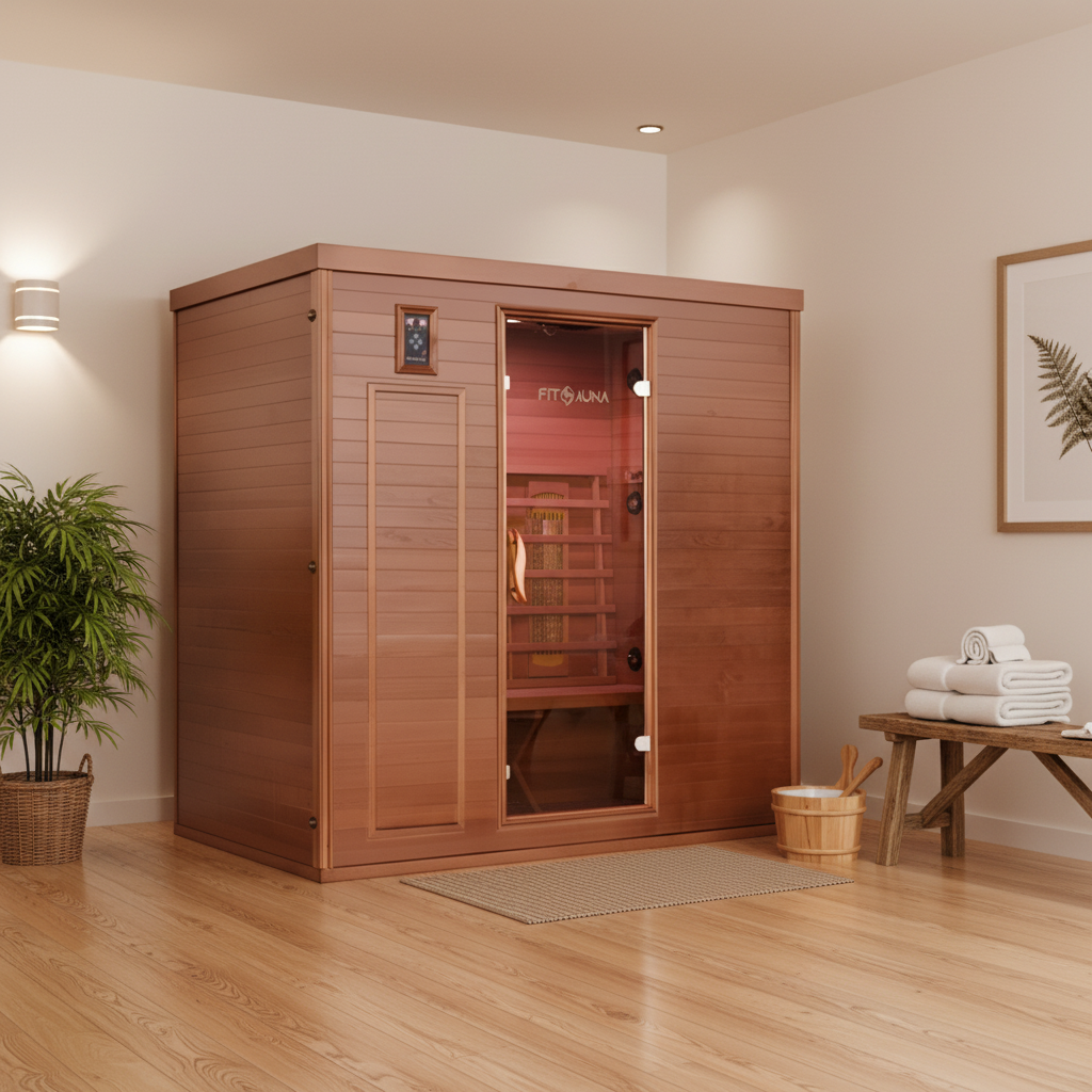 FitSauna Saunas FitSauna XL 3-Person Hemlock Infrared Sauna Cabin with Fitness System