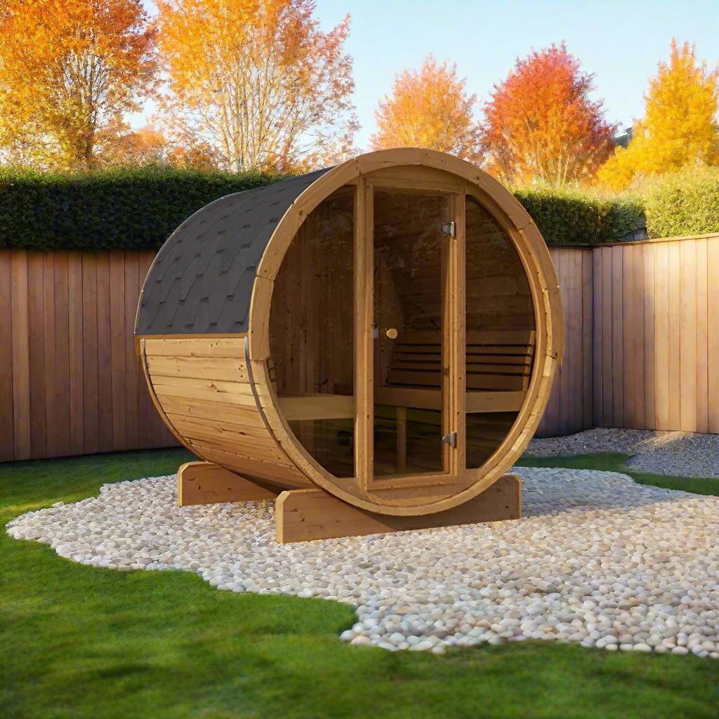 Forever Saunas Thermally Treated 4-Person Sauna With Full Front Glass View - Ready to Ship!