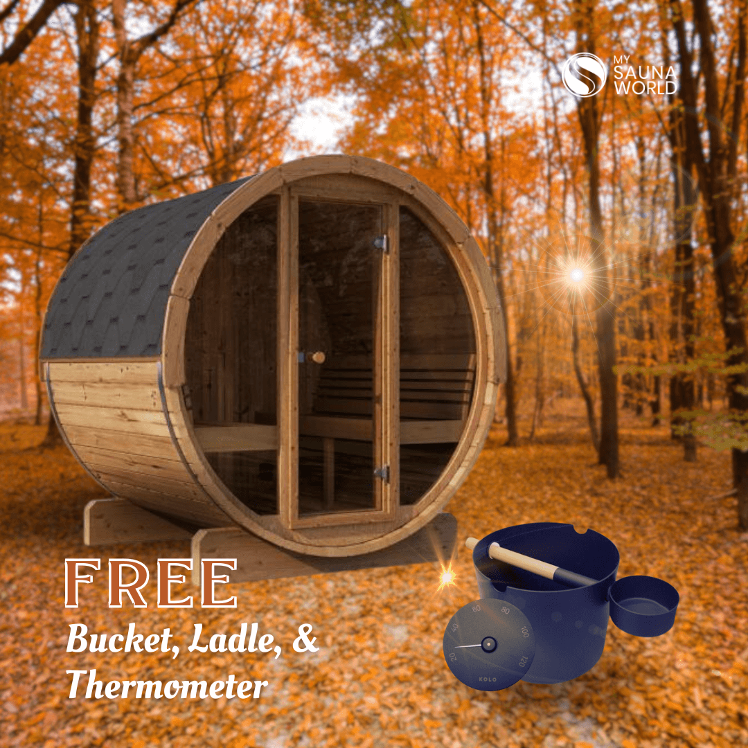 Forever Saunas Thermally Treated 4-Person Sauna With Full Front Glass View - Ready to Ship!