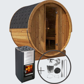 Forever Saunas Thermally Treated 2-Person Sauna with Harvia M3 Wood Burning Heater plus Chimney Kit & Floor Kit- Ready to Ship!