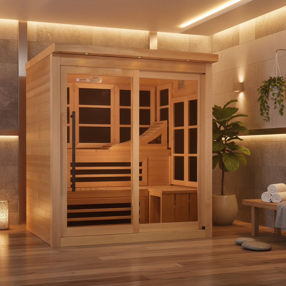 Golden Designs Saunas Golden Designs 6 Person Indoor Near Zero EMF FAR Infrared Sauna (GDI-6996-02)