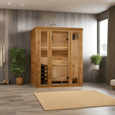 Golden Designs 2025 "Andermatt Edition" 3 Person Traditional Steam Sauna (GDI-7030-01) - Pacific Premium Clear Cedar