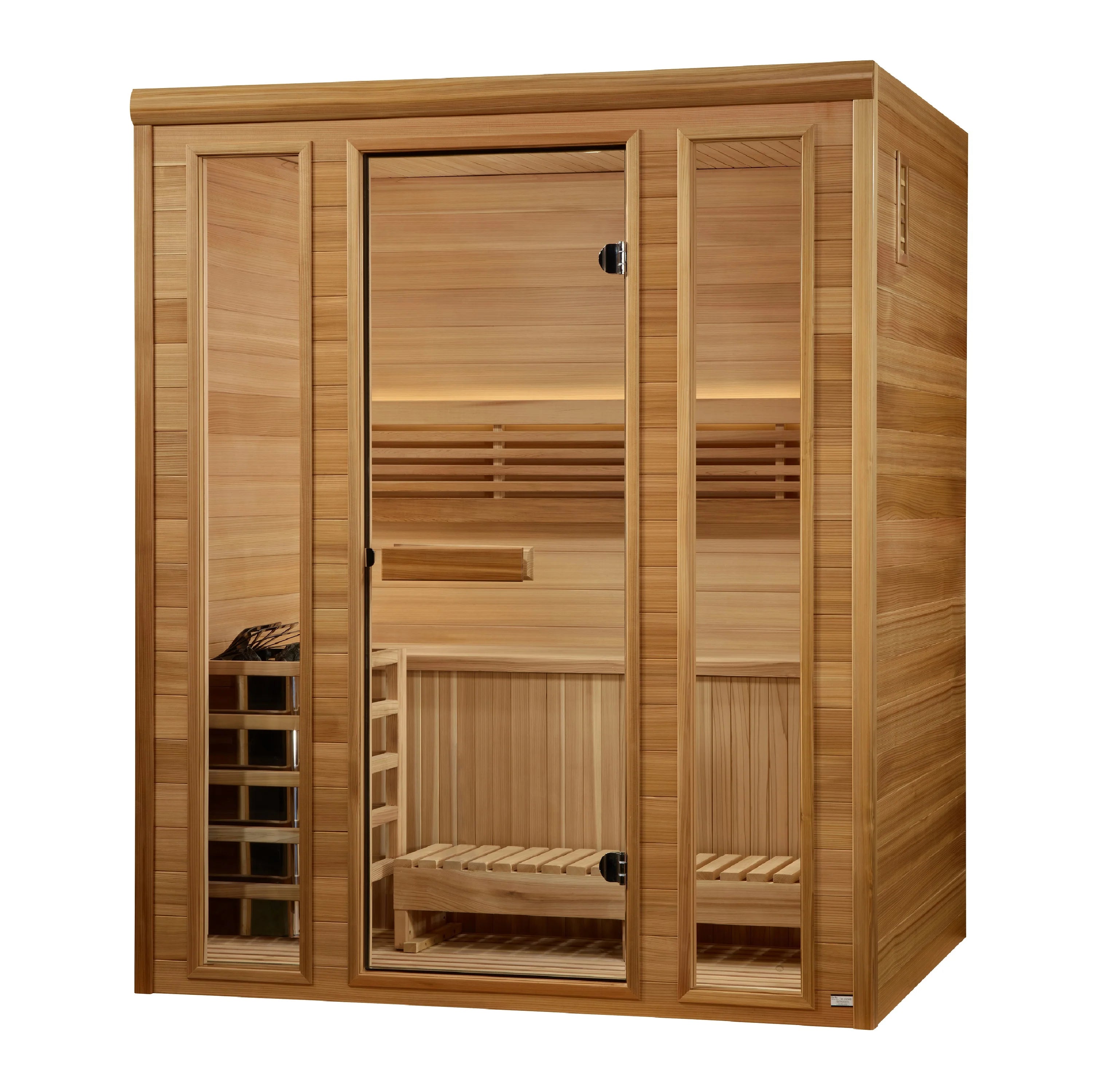 Golden Designs 2025 "Andermatt Edition" 3 Person Traditional Steam Sauna (GDI-7030-01) - Pacific Premium Clear Cedar