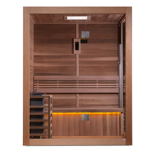 Golden Designs Hanko Edition 2-3 Person Traditional Steam Sauna- Canadian Red Cedar Interior