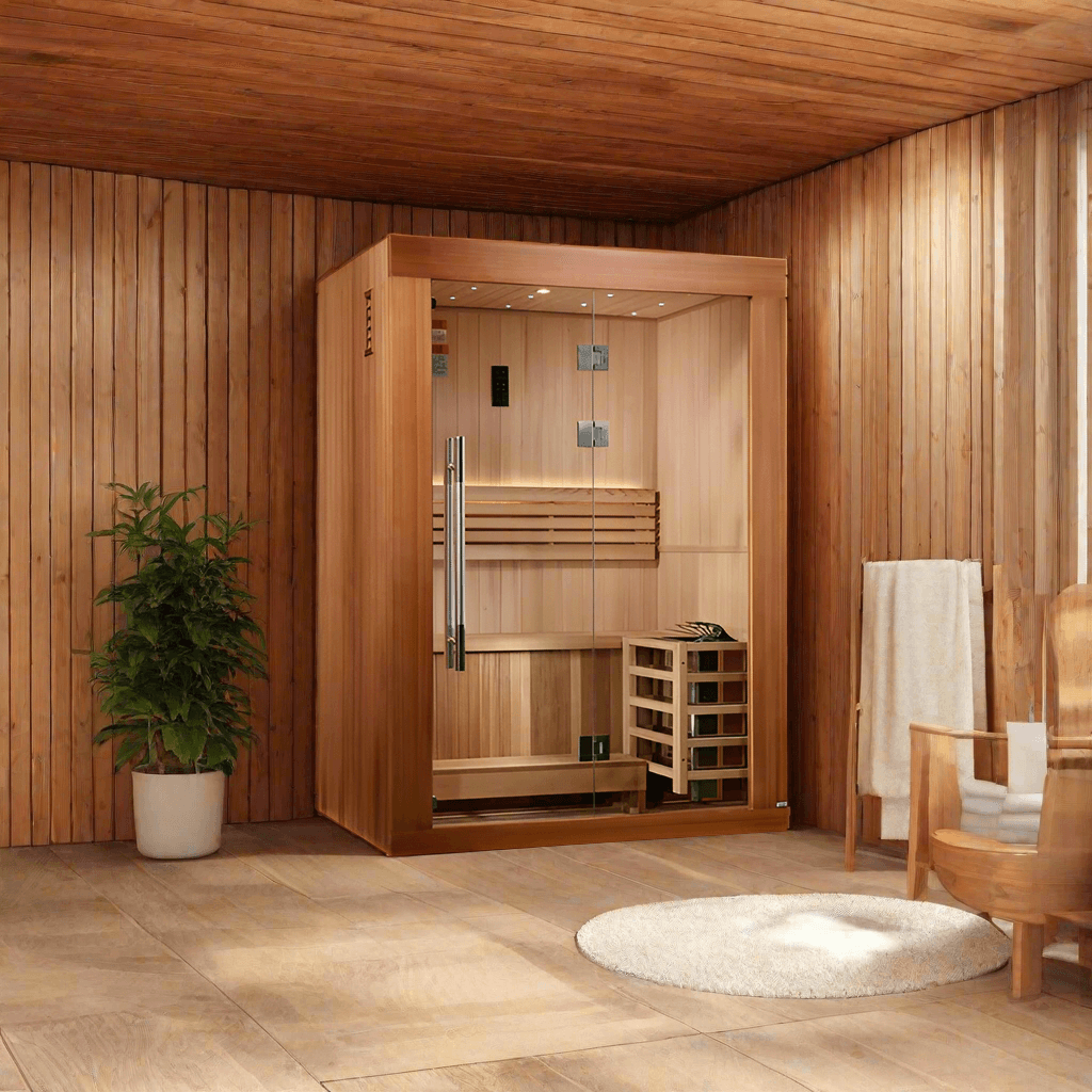 Golden Designs Saunas Golden Designs 2025 Updated Sundsvall 2 Person Traditional Sauna (GDI-7289-02)