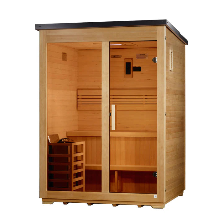 Golden Designs Saunas Golden Designs "Arlberg" 3 Person Traditional Outdoor Steam Sauna - Flat Roof (GDI-8003-01)