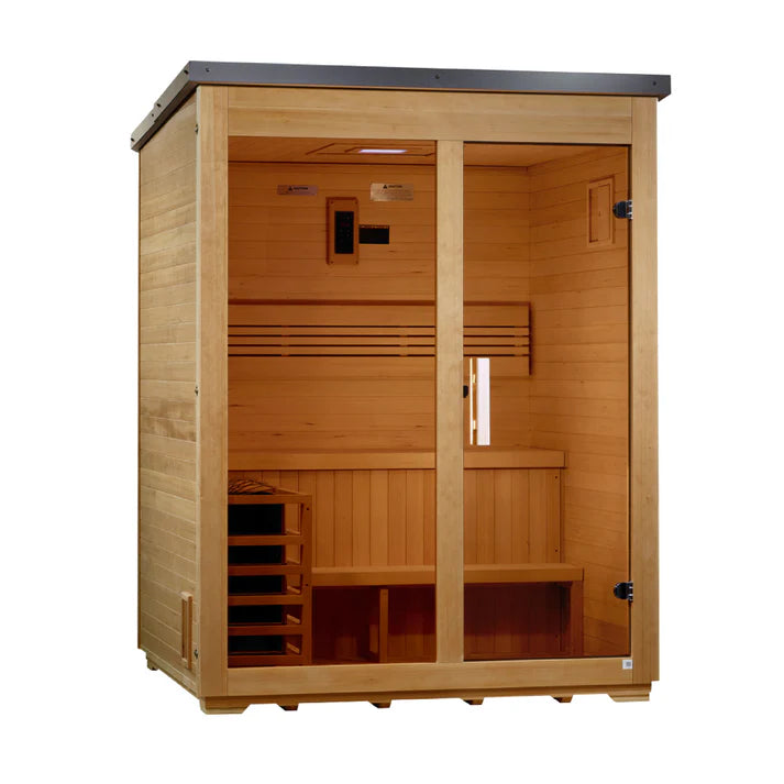 Golden Designs Saunas Golden Designs "Arlberg" 3 Person Traditional Outdoor Steam Sauna - Flat Roof (GDI-8003-01)
