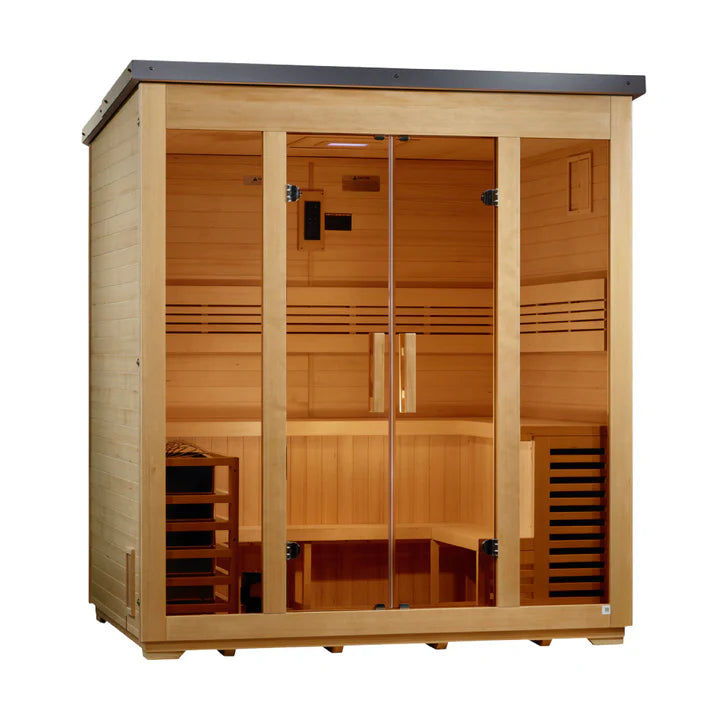 Golden Designs Saunas Golden Designs "Vorarlberg" 5 Person Traditional Flat Roof Outdoor Sauna (GDI-8005-01)