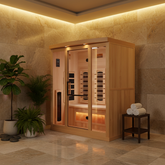 Golden Designs Saunas Golden Designs Reserve Edition 3 Person Indoor Full Spectrum Infrared Sauna with Himalayan Salt Bar (GDI-8030-03)