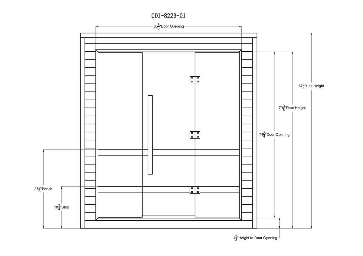 Golden Designs Saunas Golden Designs Visby 3 Person Outdoor-Indoor PureTech™ Hybrid Full Spectrum Sauna (GDI-8223-01)