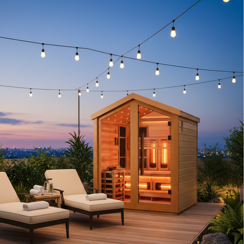 Golden Designs Saunas Golden Designs Loviisa 3 Person Barn Hybrid Outdoor Sauna (GDI-8523-01)