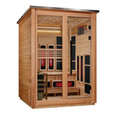 Golden Designs Saunas Golden Designs 2026 Model "Loviisa" 3 Person, Pacific Cedar Barn Hybrid (PureTech™ Full Spectrum IR or Traditional Stove) Outdoor Sauna (GDI-8523-02)