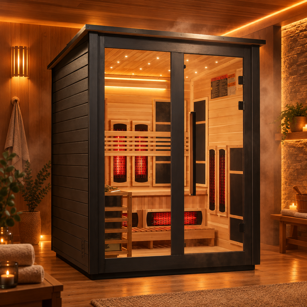 Golden Designs Saunas Golden Designs 2026 Model "Loviisa" 3 Person Black Barn Outdoor Hybrid Sauna (GDI-8523-04)