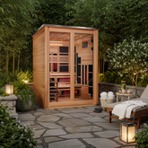 Golden Designs Saunas Golden Designs Kaskinen Pacific Cedar 6 Person Outdoor Barn Hybrid Sauna (GDI-8526-02)
