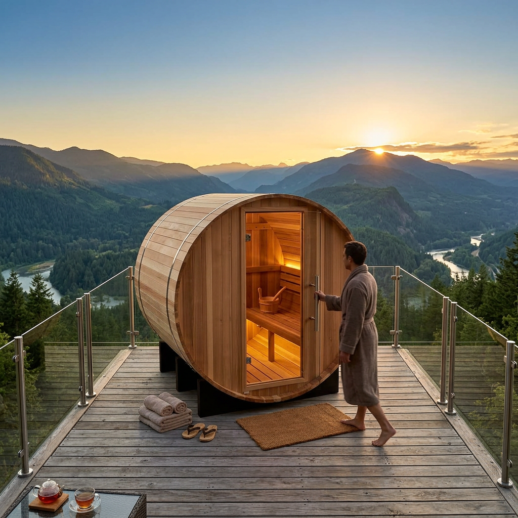 Golden Designs Saunas Golden Designs St. Moritz 2 Person Outdoor Traditional Barrel Sauna (GDI-B002-01)