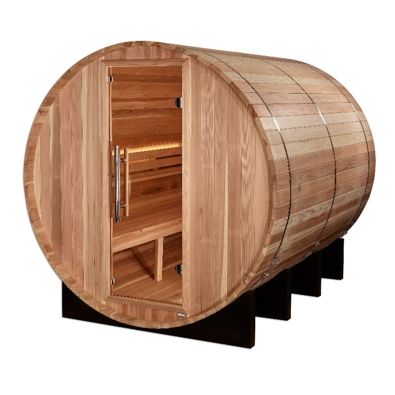 Golden Designs Klosters 6 Person Traditional Barrel Sauna - Pacific Cedar