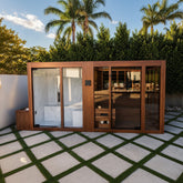 GeyserSteam Saunas GeyserSteam Nova 4-6 Person Indoor/Outdoor Traditional Sauna & Steam Room Dual Cabin