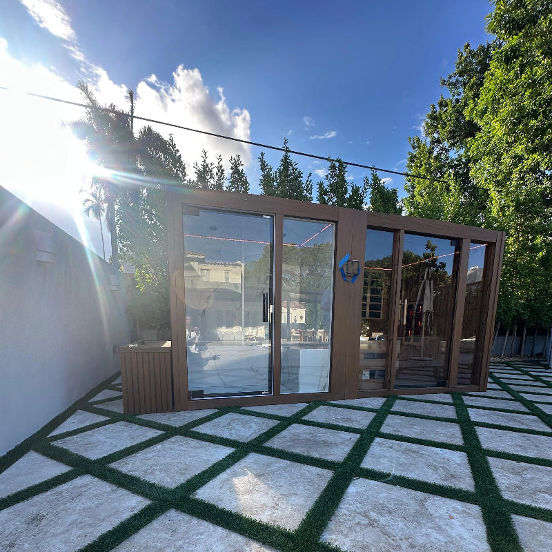 GeyserSteam Saunas GeyserSteam Nova 4-6 Person Indoor/Outdoor Traditional Sauna & Steam Room Dual Cabin