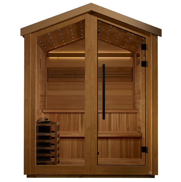 Golden Designs Kaarina 6 Person Outdoor Traditional Sauna - Canadian Red Cedar Interior