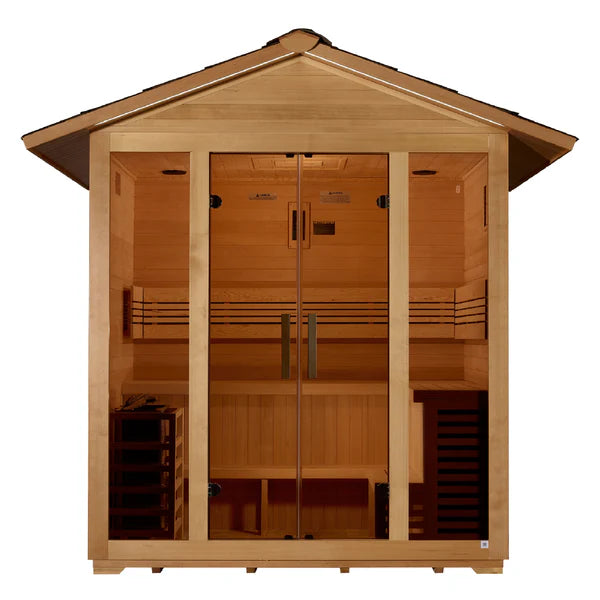 Golden Designs Vorarlberg 5 Person Traditional Outdoor Sauna - Canadian Hemlock