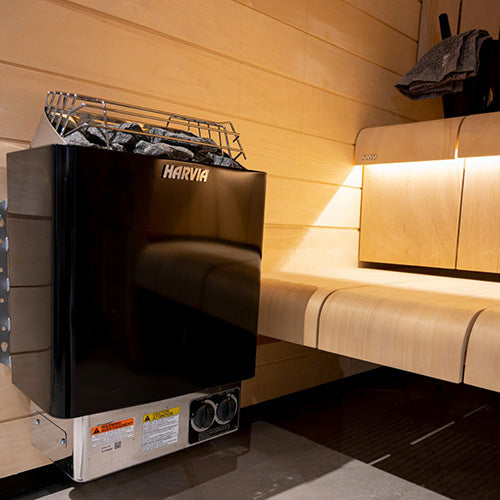 Harvia Heaters Harvia KIP60B Series 6kW Sauna Heater, Built-In Controls, Black