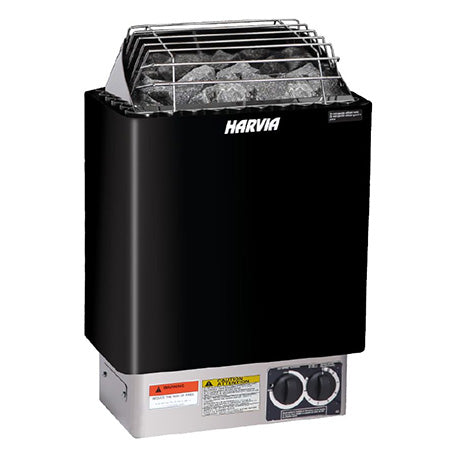 Harvia Heaters Harvia KIP60B Series 6kW Sauna Heater, Built-In Controls, Black