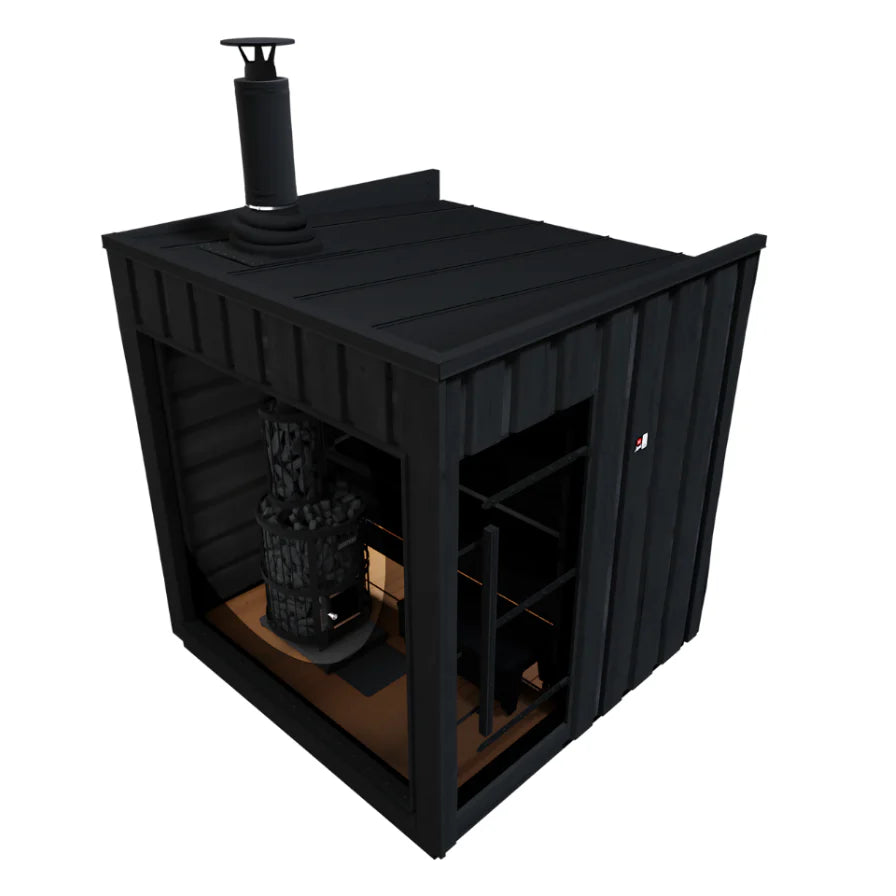  Harvia Legend sauna with chimney on a white background