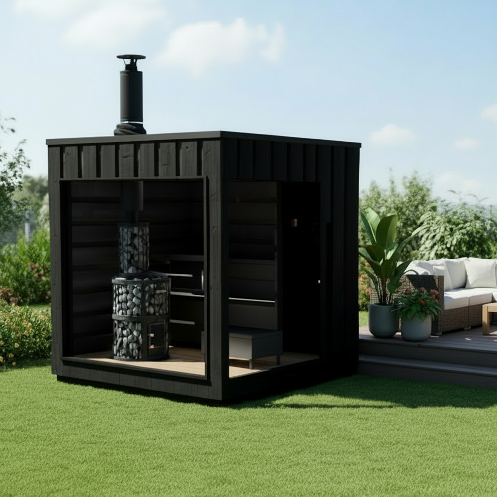 Almost Heaven Saunas Harvia Legend 4-6 Person Outdoor Cabin Sauna in green